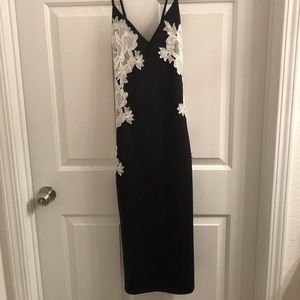Black boohoo mid calf length dress